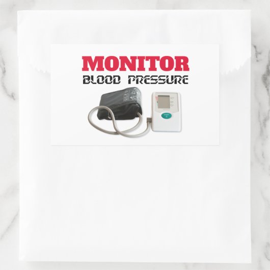 Bloeddruk controle rechthoekige sticker (Tas)