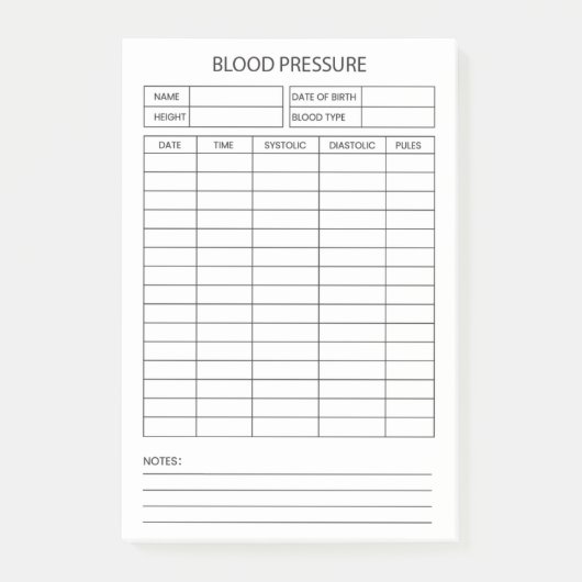 Bloeddruk Post-it® Notes (Voorkant)