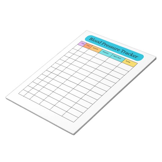 Bloeddruk Tracker Minimalistisch Notitieblok (Schuin)
