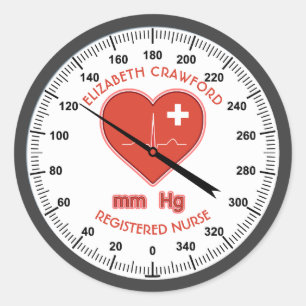 Bloeddrukmeter Verpleegarts Gezondheidszorg Ronde Sticker