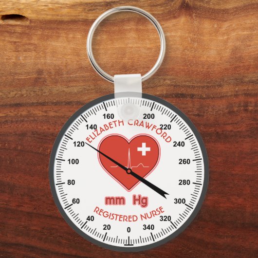 Bloeddrukmeter Verpleegarts Gezondheidszorg Sleutelhanger (Voorkant)