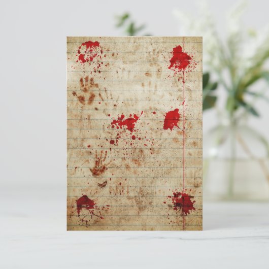 Bloeddruppels en bloederige handen Halloween Kaart (Staand voorkant)