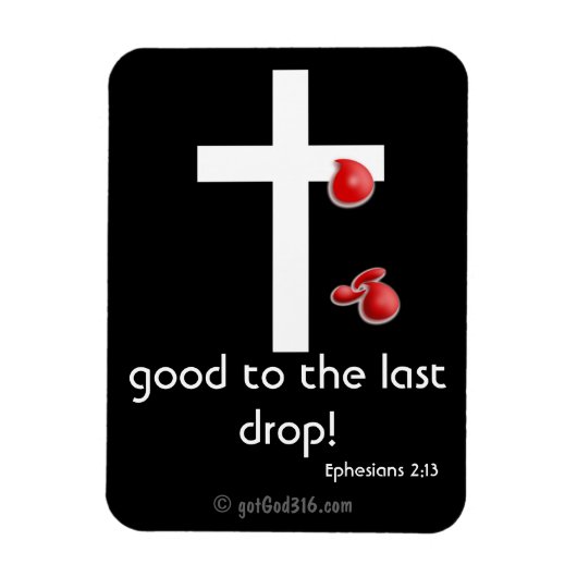 Bloeddruppels gotGod316.com Cross Magneet (Verticaal)