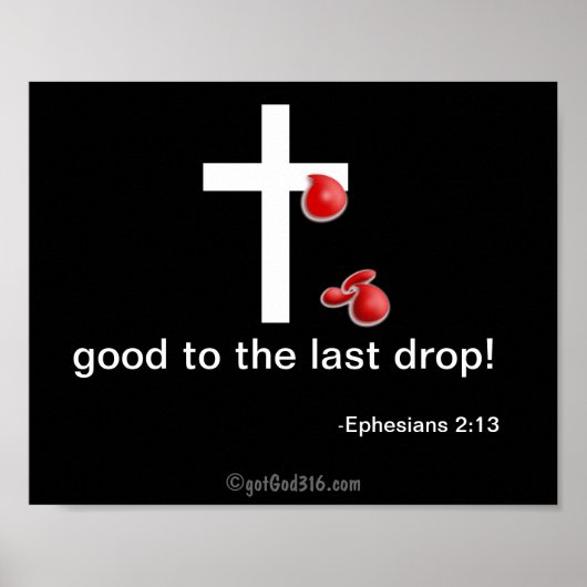 Bloeddruppels gotGod316.com Cross Poster (Voorkant)
