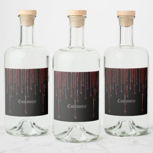 Bloeddruppels Likeurfles Etiket (Flessen)