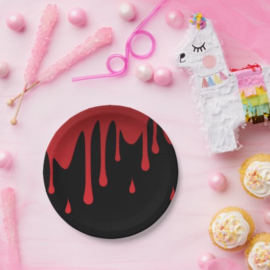 Bloeddruppels Papieren Bordje (Feest)