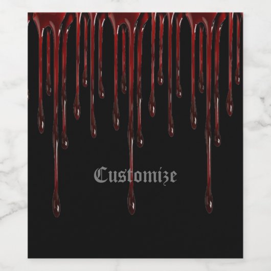 Bloeddruppels Wijn Etiket (Enkel label)