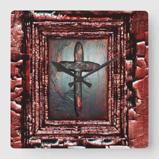 Bloeddwars Vierkante Klok (Voorkant)