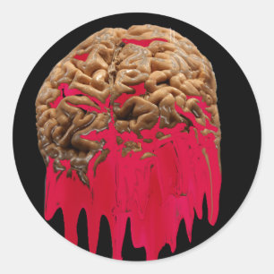 Bloedend breinsticker ronde sticker