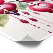 Bloedend Hart Bloemen Handgemaakte Water Kleur Pos Poster (Hoek)