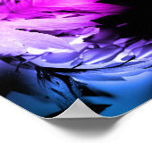 Bloedend Hart Bloemig Zwart Wit Getint Abstract Poster (Hoek)