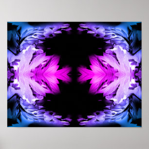 Bloedend Hart Bloemig Zwart Wit Getint Abstract Poster