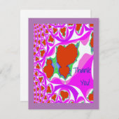 Bloedend hart fractal plat dank u kaart (Voorkant / Achterkant)