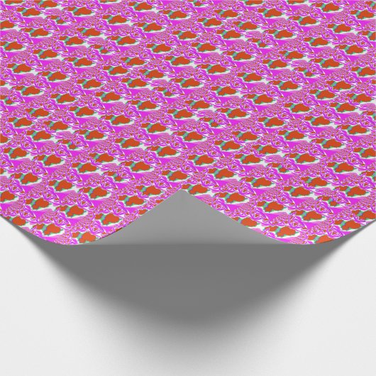 Bloedend Hart Fractal Wrapping Paper Cadeaupapier (Hoek)