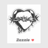 Bloedend hart  illustratie sticker (Vel)