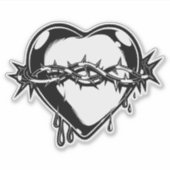 Bloedend hart  illustratie sticker (Voorkant)