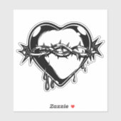 Bloedend hart  illustratie sticker (Vel)