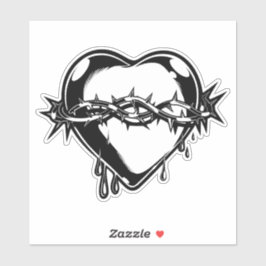 Bloedend hart  illustratie sticker