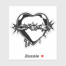 Bloedend hart  illustratie sticker