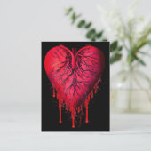 Bloedend Hart Liefde Hartbreuk gothic Kunst Briefkaart (Staand voorkant)