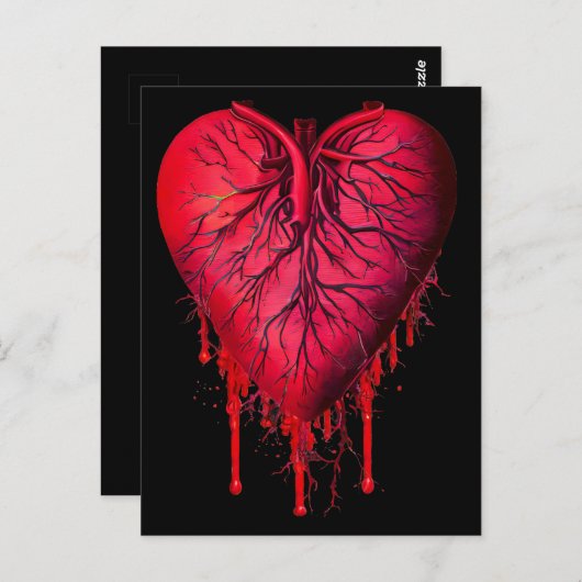 Bloedend Hart Liefde Hartbreuk gothic Kunst Briefkaart (Voorkant / Achterkant)