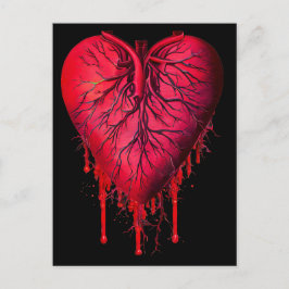 Bloedend Hart Liefde Hartbreuk gothic Kunst Briefkaart