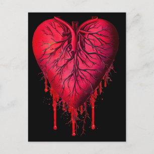 Bloedend Hart Liefde Hartbreuk gothic Kunst Briefkaart