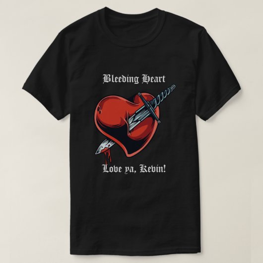 Bloedend hart Valentijnsdag Mannen T-shirt (Design voorkant)