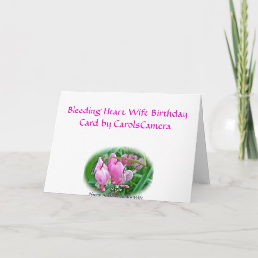 Bloedend Hart Vrouw Verjaardag Kaart (Achterkant)
