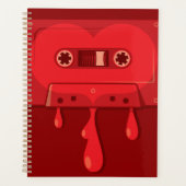 Bloedende audio cassette spiraalplanner planner (Voorkant)
