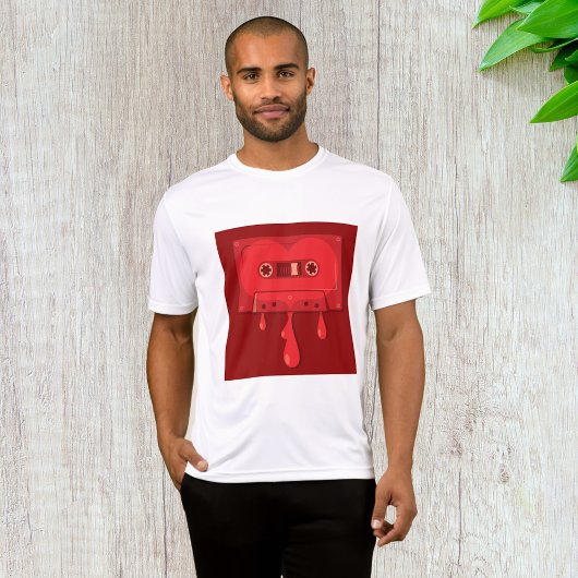Bloedende audiocassette Mannen actief T-shirt
