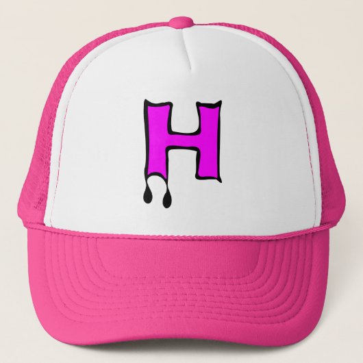 ╚"★ Bloedende Duivelstanden-Initiaal H Trucker Hoe Pet (Voorkant)