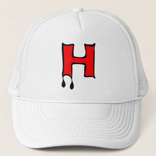 ╚"★ Bloedende Duivelstanden-Initiaal H Trucker Hoe Pet (Voorkant)