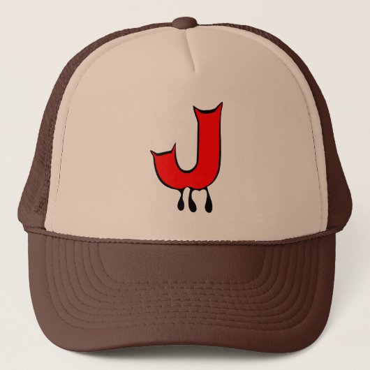 ╚"★ Bloedende Duivelstanden-Initiaal J Trucker Hoe Pet (Voorkant)