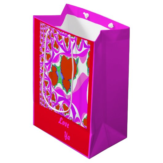 Bloedende Hart Fractal Gift Bag Medium Cadeauzakje (Voorkant Gekanteld)