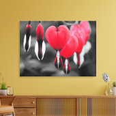 Bloedende harten Bloemen: rode kleur splash Canvas Afdruk (Insitu (Woonkamer))