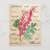 Bloedende harten Botanische liefde Typografie Briefkaart (Voorkant)