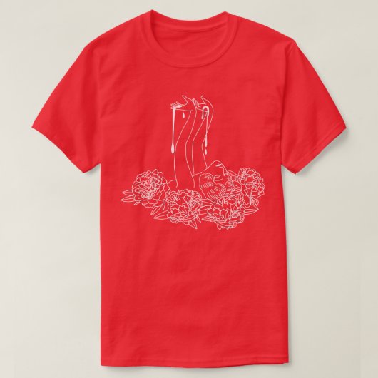 Bloedende pioenen t-shirt (Design voorkant)