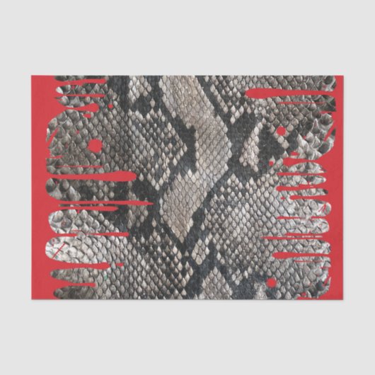 Bloedende Python Huid Gory Rood Bloed Halloween Yu Tissuepapier (Voorkant)