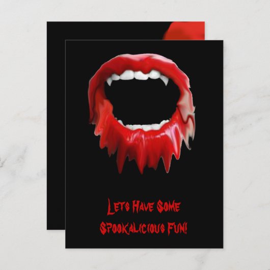 Bloedende tanden-uitnodiging uitnodiging briefkaart (Voorkant / Achterkant)