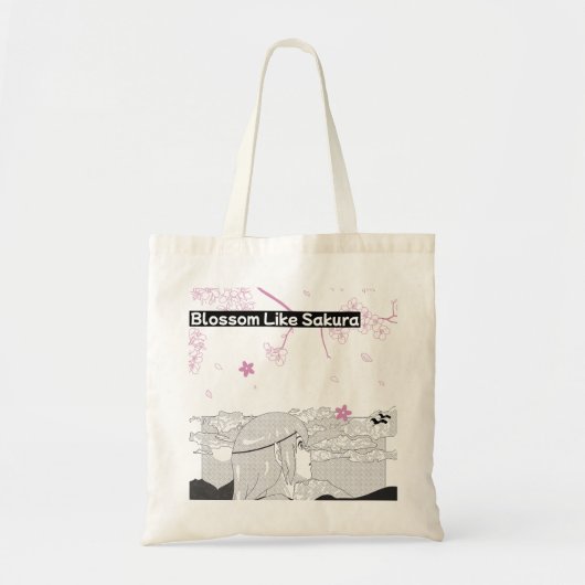 Bloederig als Sakura Illustratie canvas tas (Voorkant)