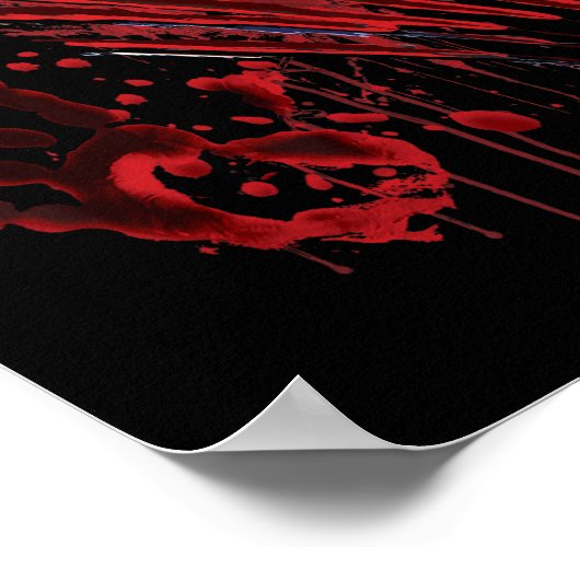 Bloederig mes bloed bevlekt bloed spetter grafisch poster (Hoek)