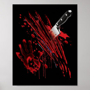 Bloederig mes bloed bevlekt bloed spetter grafisch poster
