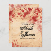 Bloederig  papier Halloween Save the Date Aankondigingskaart (Voorkant / Achterkant)