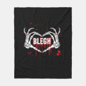 Bloederige afbraak, skelet hart handen EMO, metaal Fleece Deken (Voorkant)