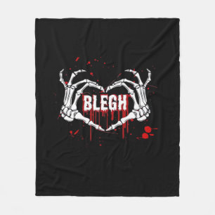 Bloederige afbraak, skelet hart handen EMO, metaal Fleece Deken