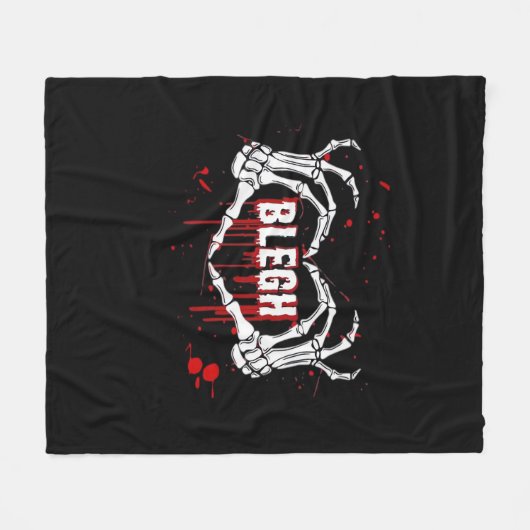 Bloederige afbraak, skelet hart handen EMO, metaal Fleece Deken (Voorkant (Horizontaal))