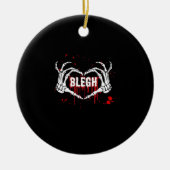 Bloederige afbraak, skelet hart handen EMO, metaal Keramisch Ornament (Voorkant)