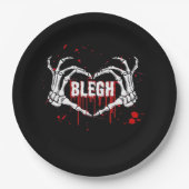 Bloederige afbraak, skelet hart handen EMO, metaal Papieren Bordje (Voorkant)