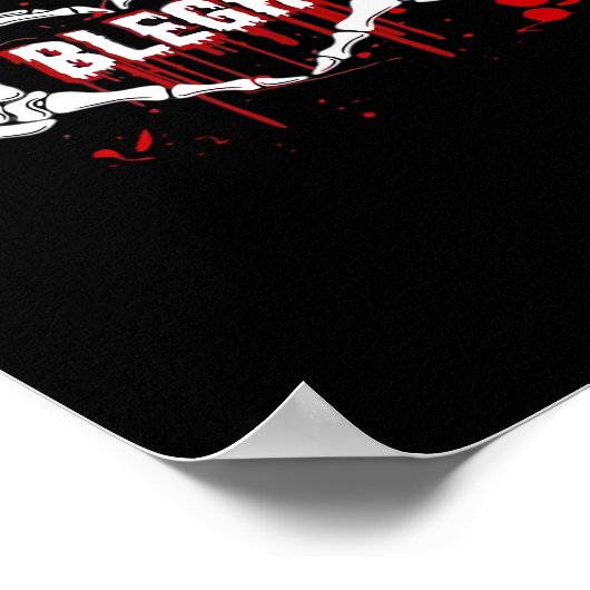 Bloederige afbraak, skelet hart handen EMO, metaal Poster (Hoek)